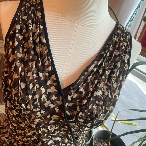 Vintage Abstract Pebble Print 'Talbots' Pure Silk Sleeveless Dress - Picture 6 of 12